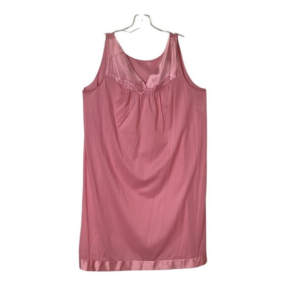 Vintage Vanity Fair Pink Nylon Nightgown‎ Slip Dress Size Large - Picture 3 of 8